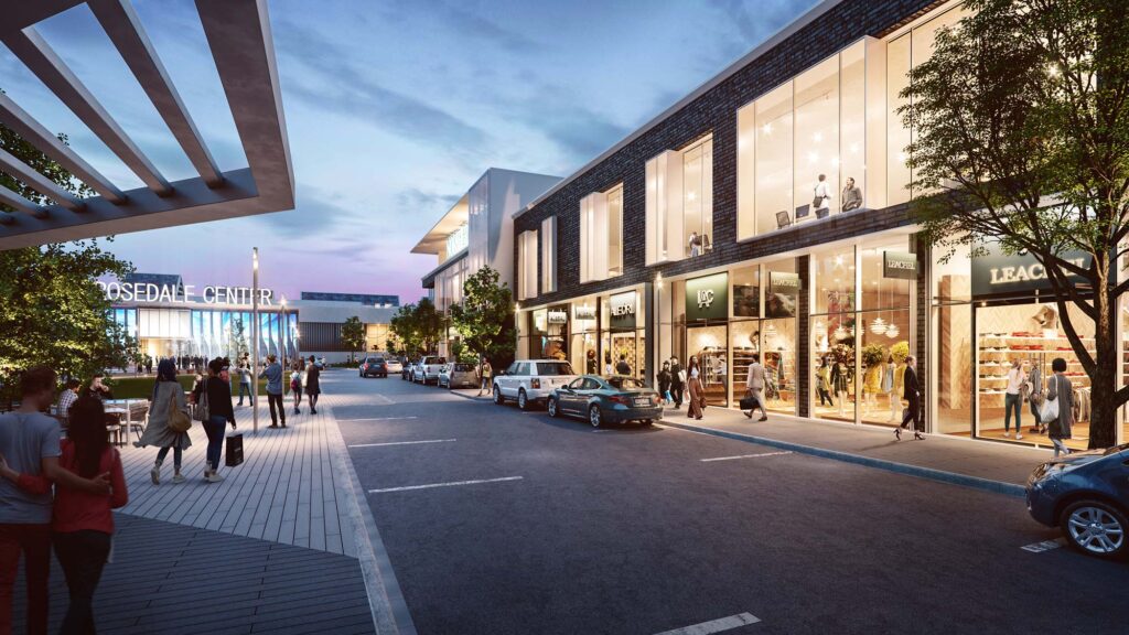 rendering shopping center Rosedale